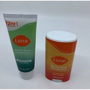 2 Lume Whole Body Deodorant Solid Stick/Tube Cream Clean Tangerine/FreshAlpine